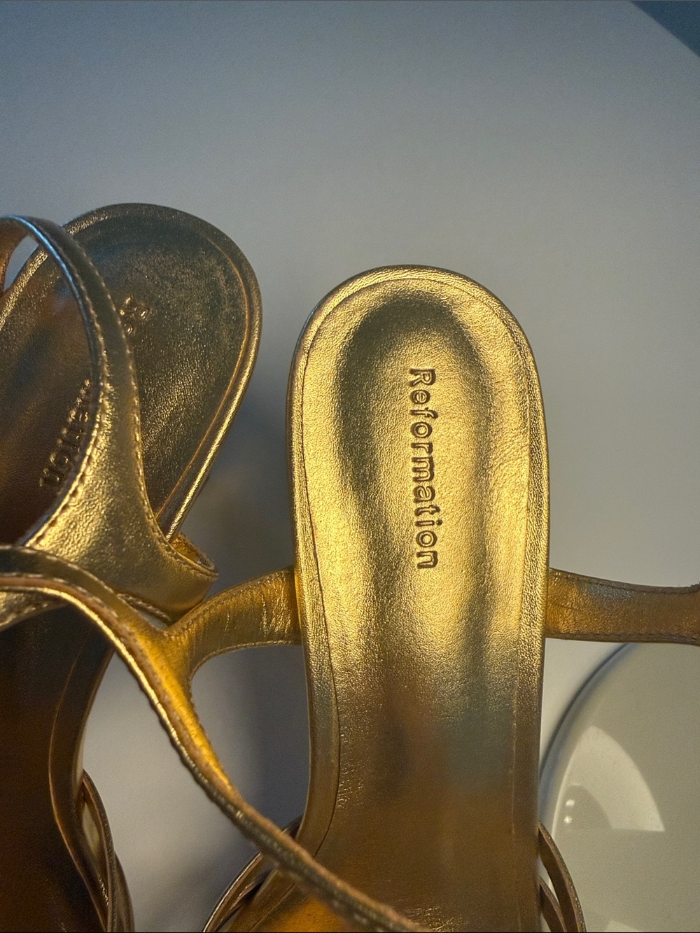 Paloma Heeled Sandal in Vintage Gold - Picture 8 of 9